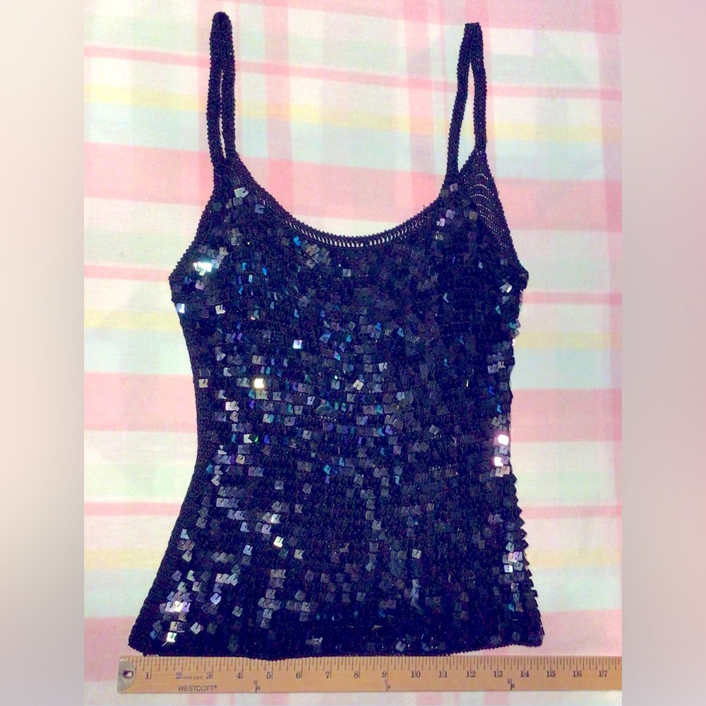 Glitter sequined tank top.